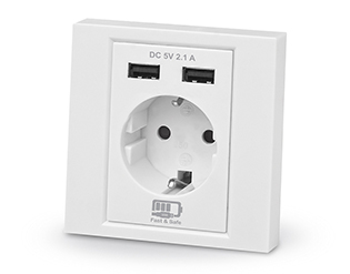 Розетка со встроенным блоком питания USB REAL-EL CSW-220