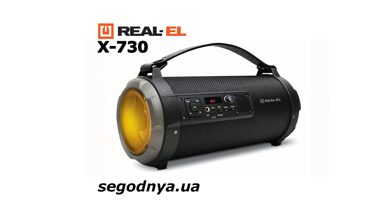Огляд Bluetooth-колонки Real-EL X-730: музика в дорогу недорого