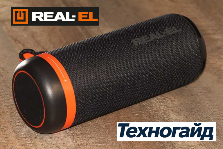 REAL-EL X-711: 10Вт колонка со сферической регулировкой громкости, RGB и TWS